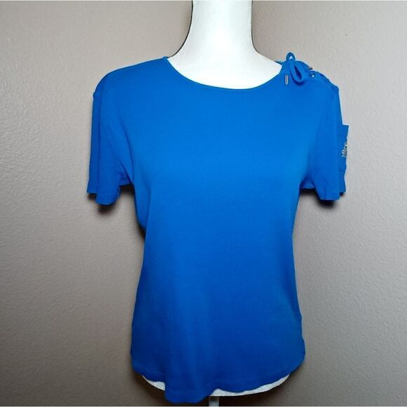 Lauren Ralph Lauren short sleeve blouse Size L - Picture 1 of 8